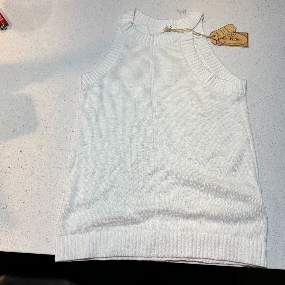 Fat Face Florence Vest White Size US 4 100% Cotton